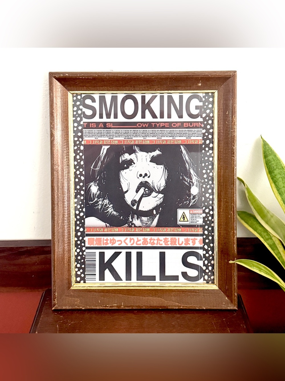 Smoking Kills Framed Pop Art Print Retro Punk Graphic Wall Decor Grunge Y2K Art